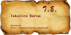 Tekulics Barna névjegykártya